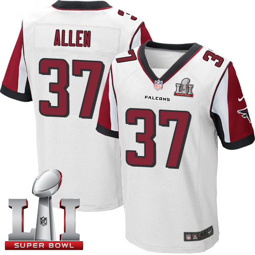 Nike Falcons #37 Ricardo Allen White Super Bowl LI 51 Men's Stitched NFL Elite Jersey - Click Image to Close